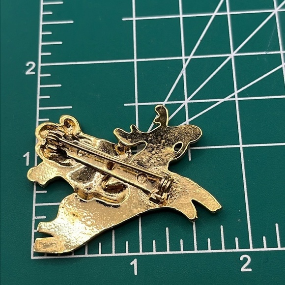 Christmas Cowboy Santa Riding Reindeer Brooch Pin Made in India Edgar Berebi 🎅 - Picture 3 of 4